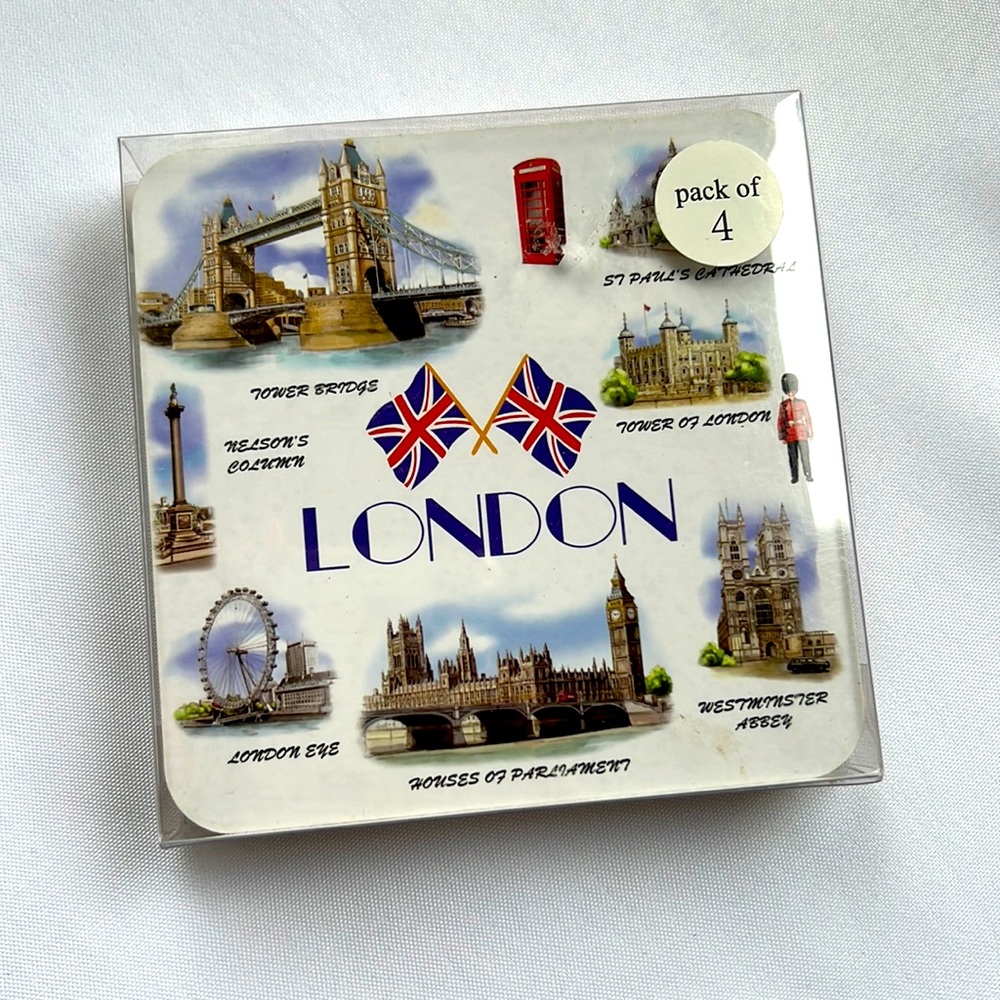 London Westminster Abbey Tower of London St. Paul’s Cathedral drink coasters